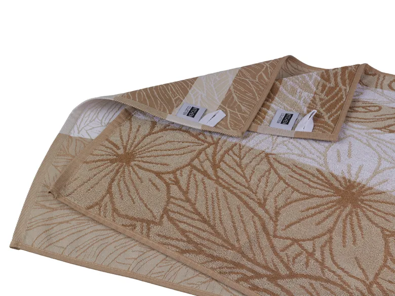 DoubleDry Leaves 50 x 50 cm set van 6 keukendoeken - lichtbeige