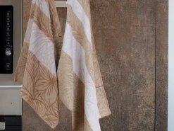 DoubleDry Leaves 50 x 70 cm set van 6 theedoeken - lichtbeige