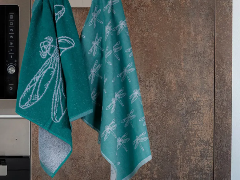 DoubleDry Libel 50 x 70 cm set van 6 theedoeken - Teal