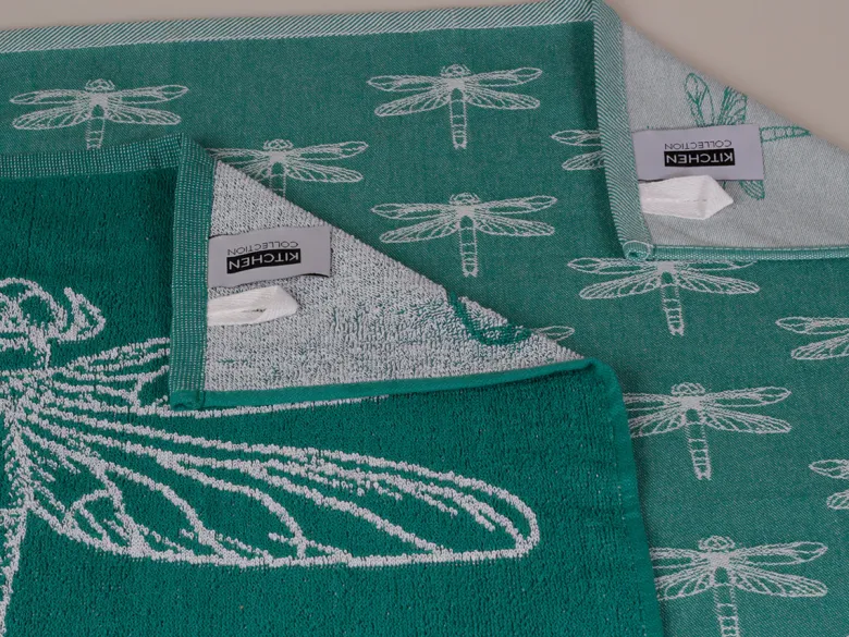 DoubleDry Libel 50 x 70 cm set van 6 theedoeken - Teal