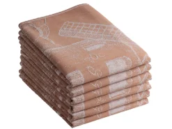 DoubleDry Molen 50 x 70 cm set van 6 theedoek - bruin