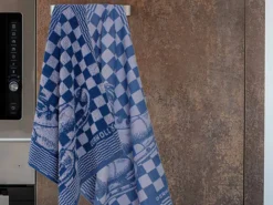 DoubleDry Schaatsen 50 x 70 cm set van 6 theedoeken - blauw