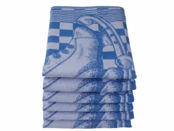 DoubleDry Schaatsen 50 x 70 cm set van 6 theedoeken - blauw