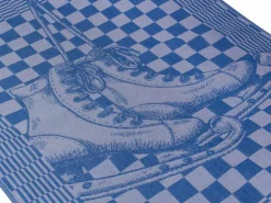 DoubleDry Schaatsen 50 x 70 cm set van 6 theedoeken - blauw