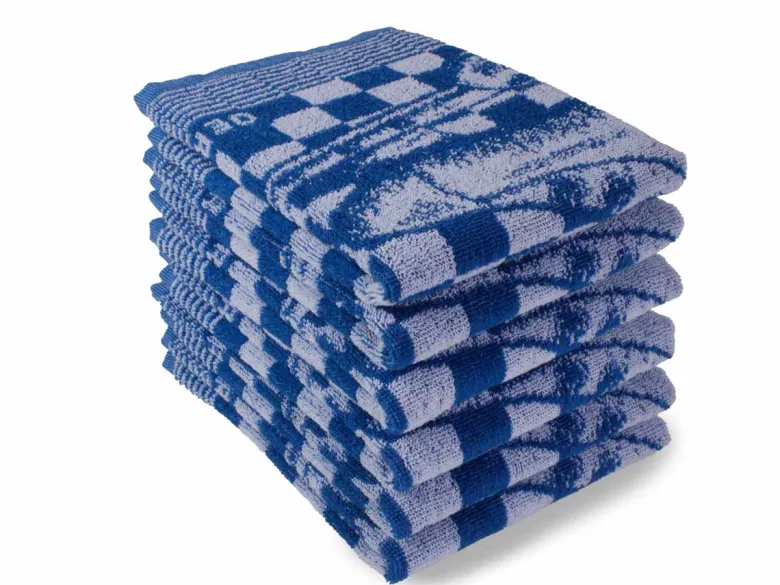 DoubleDry Schaats 50 x 50 cm set van 6 keukendoeken - blauw