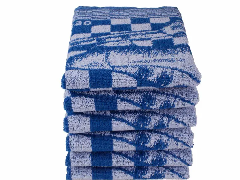 DoubleDry Schaats 50 x 50 cm set van 6 keukendoeken - blauw