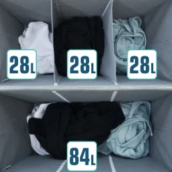 DuneDesign 3 vakken wasmand - 84 liter