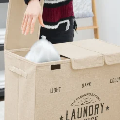 DuneDesign 3 vakken wasmand - 84 liter