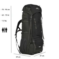 Dutch Mountains 65-75 liter backpack met regenhoes - Black