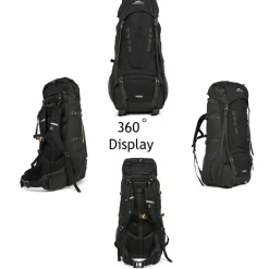 Dutch Mountains 65-75 liter backpack met regenhoes - Black