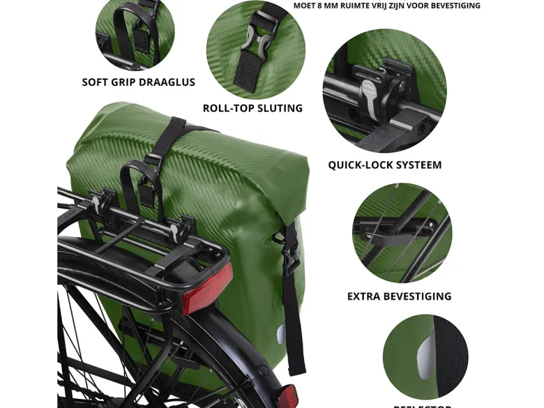 Dutch Mountains 24 liter enkele fietstas - Green