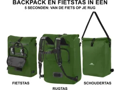 Dutch Mountains 28 liter 3 in 1 enkele fietstas - Green