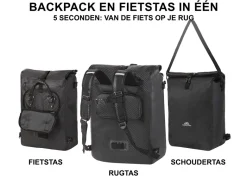 Dutch Mountains 28 liter 3 in 1 enkele fietstas - Black