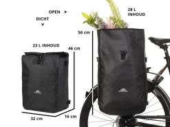 Dutch Mountains 28 liter 3 in 1 enkele fietstas - Black