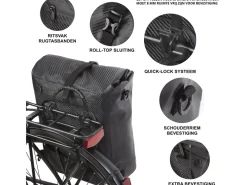 Dutch Mountains 28 liter 3 in 1 enkele fietstas - Black
