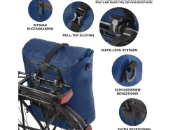Dutch Mountains 28 liter 3 in 1 enkele fietstas - Blue