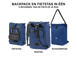 Dutch Mountains 28 liter 3 in 1 enkele fietstas - Blue