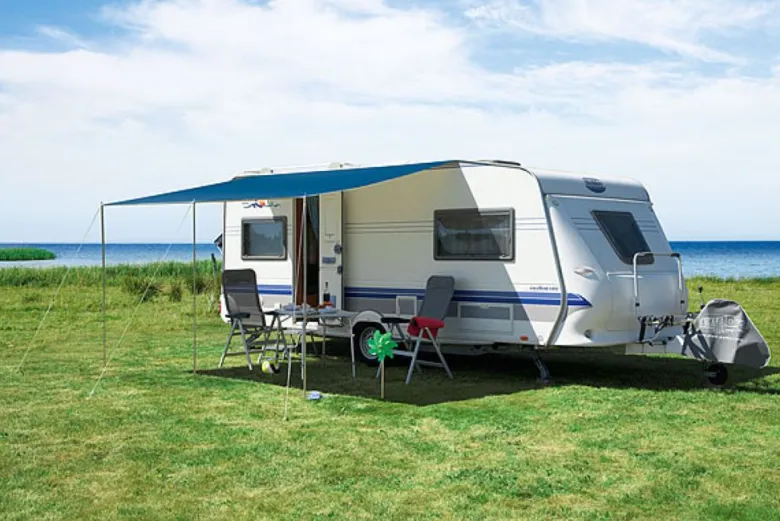 DWT Flora Blue Maat 1 caravanluifel - 200 x 240 cm