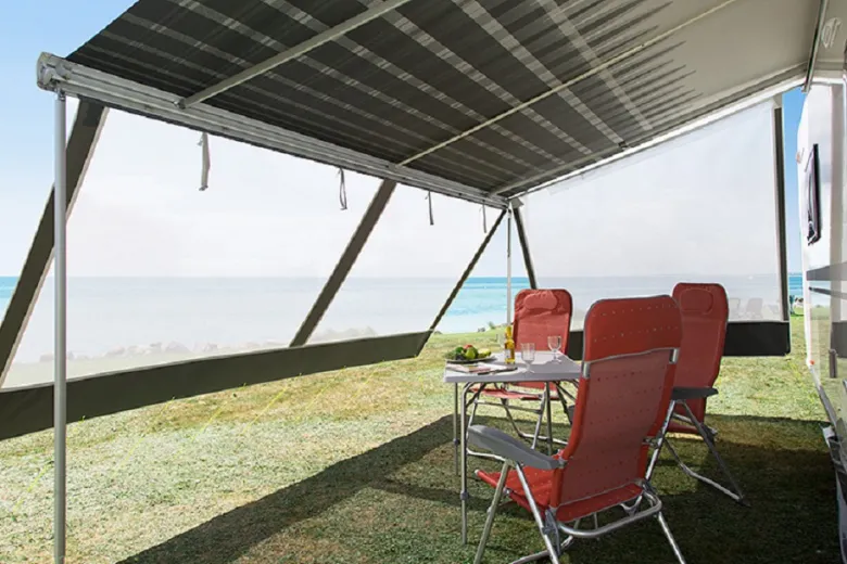 DWT Happy Sun voorwand 240cm witte luifel voorwand