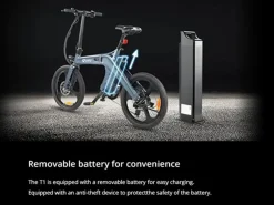 DYU T1 10Ah Elektrische vouwfiets - Grey