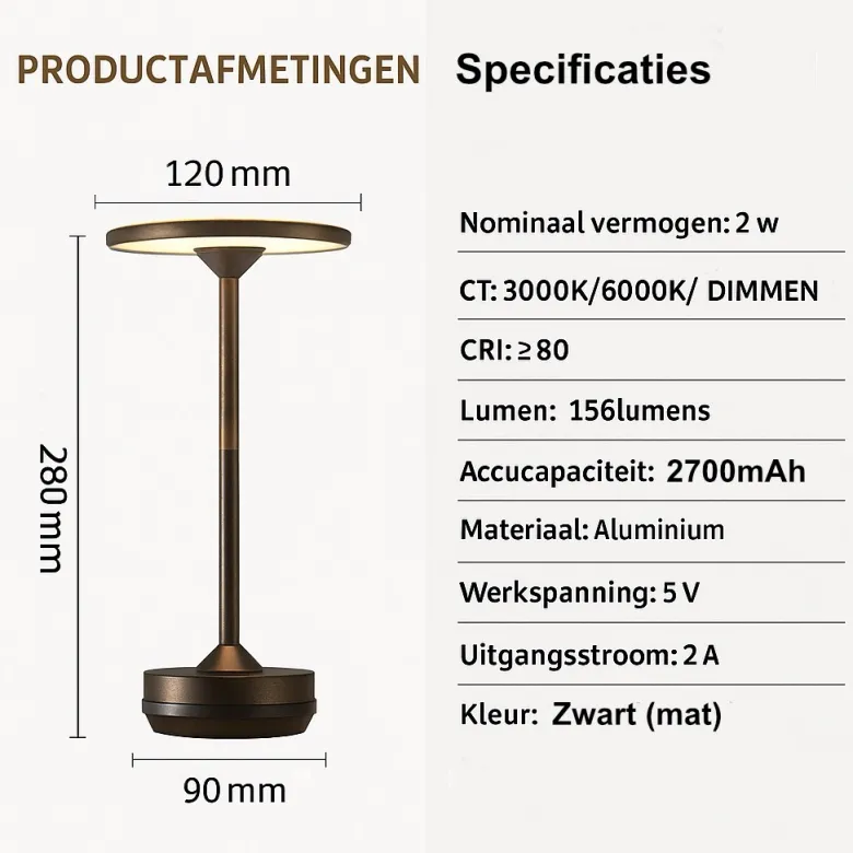 Eclips LED tafellamp - Gold
