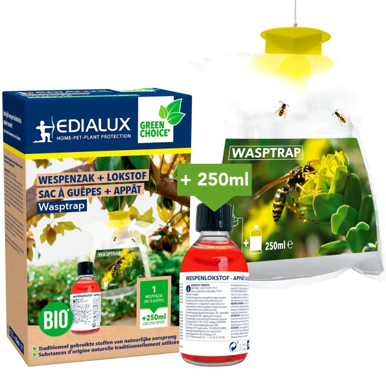 Edialux Gebruiksklare wespvangzak met 250ml lokvloeistof