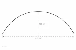 ESVO gebogen Mistral 395 PVC met 3 smalle ramen Windscherm
