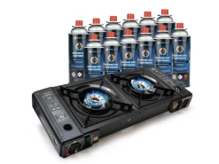 Eurocatch 2 pits gas kooktoestel met 12 cartridges