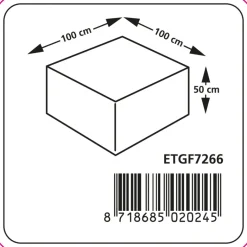 Eurotrail Cantonic 100x100 Grey tafel/hocker hoes
