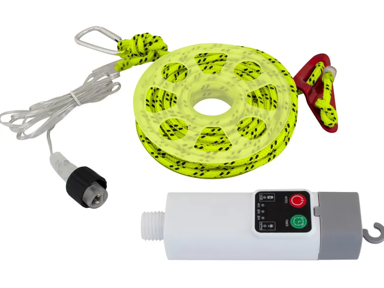 Eurotrail 5 meter draadloos verlichte scheerlijn - Yellow