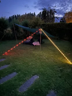 Eurotrail 5 meter draadloos verlichte scheerlijn - Yellow