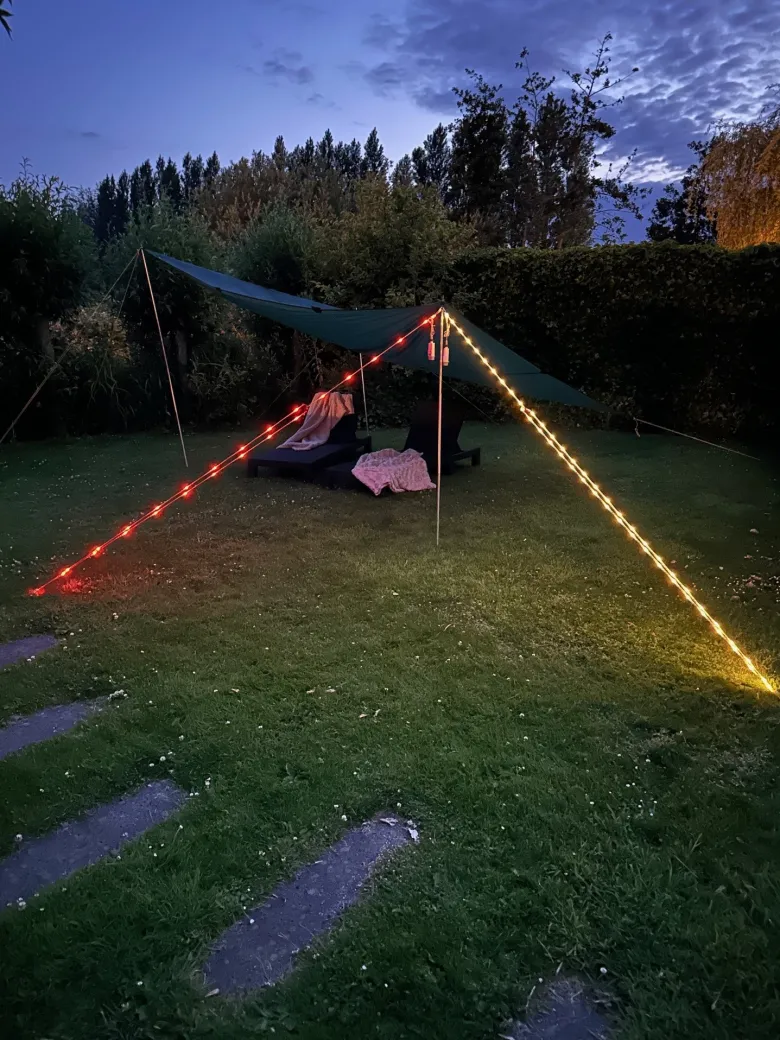 Eurotrail 5 meter draadloos verlichte scheerlijn - Yellow