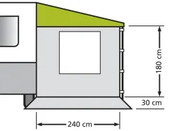 Eurotrail universele zijwand 240 cm