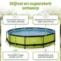 EXIT Lime 360x76cm Zwembad met pomp - Green
