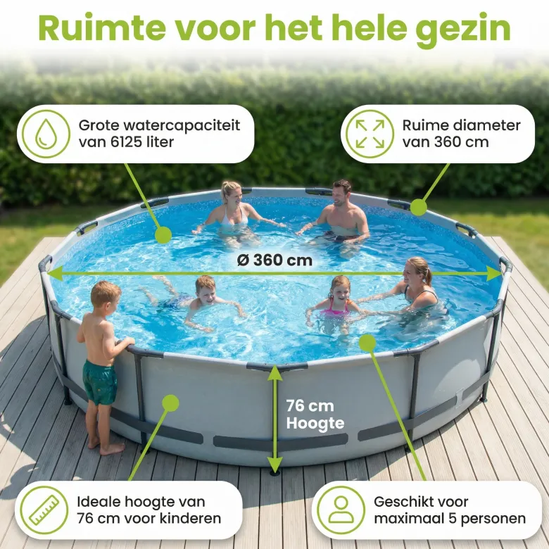 EXIT Lime 360x76cm Zwembad met pomp - Green