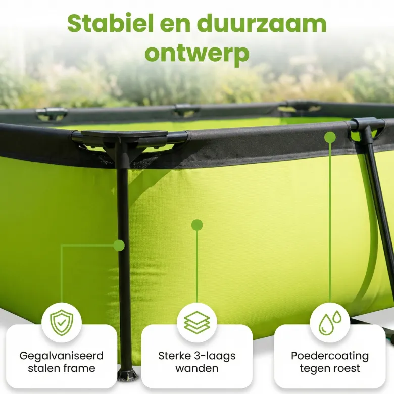 EXIT Lime 220x150x65cm Zwembad met pomp - Green