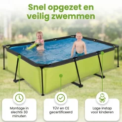 EXIT Lime 220x150x65cm Zwembad met pomp - Green