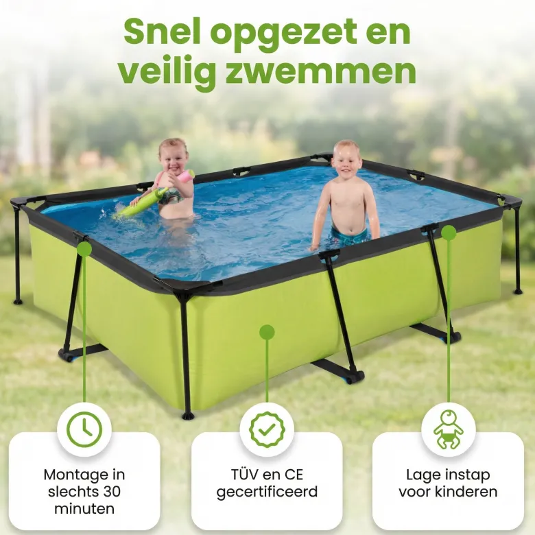 EXIT Lime 220x150x65cm Zwembad met pomp - Green