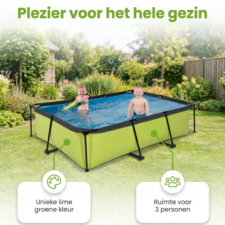 EXIT Lime 220x150x65cm Zwembad met pomp - Green