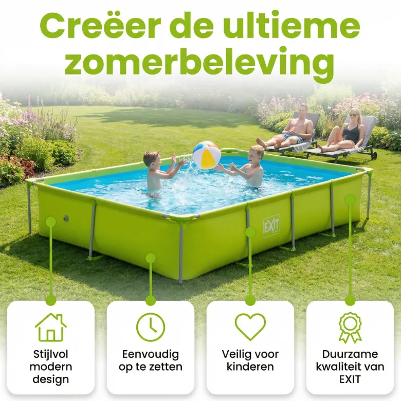 EXIT Lime 300x200x65cm Zwembad met pomp - Green