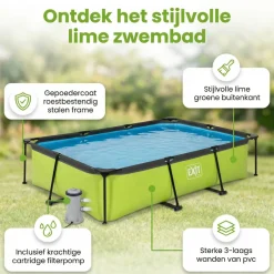 EXIT Lime 300x200x65cm Zwembad met pomp - Green