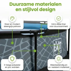 EXIT Stone 360x76cm Zwembad met pomp - Grey