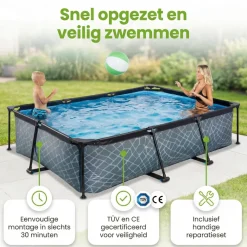 EXIT Stone 300x200x65cm Zwembad met pomp - Grey