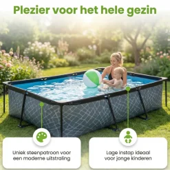 EXIT Stone 300x200x65cm Zwembad met pomp - Grey