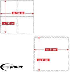 Eyepower 81x81cm set van 4 zwembad vloertegels - Blue