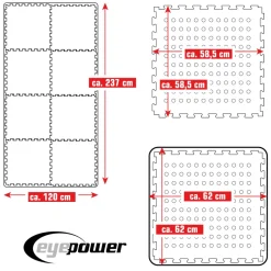 Eyepower 62x62cm set van 8 zwembad vloertegels - Blue