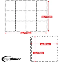 Eyepower 50x50cm set van 12 zwembad vloertegels - Blue