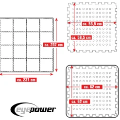 Eyepower 62x62cm set van 16 zwembad vloertegels - Blue