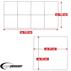Eyepower 81x81cm set van 8 zwembad vloertegels - Blue