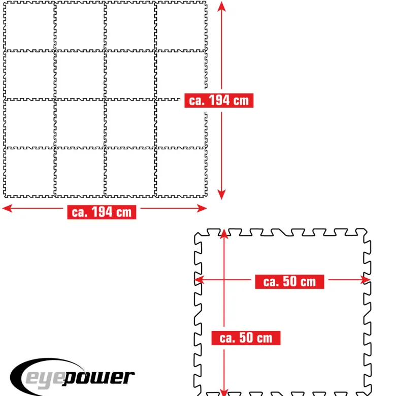 Eyepower 50x50cm set van 16 zwembad vloertegels - Blue